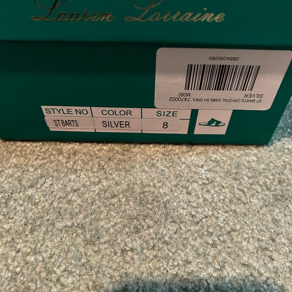 Lauren Lorraine  St. Barts Crystal Flat Slide Sandal  Size   8 New In Box - Picture 3 of 5
